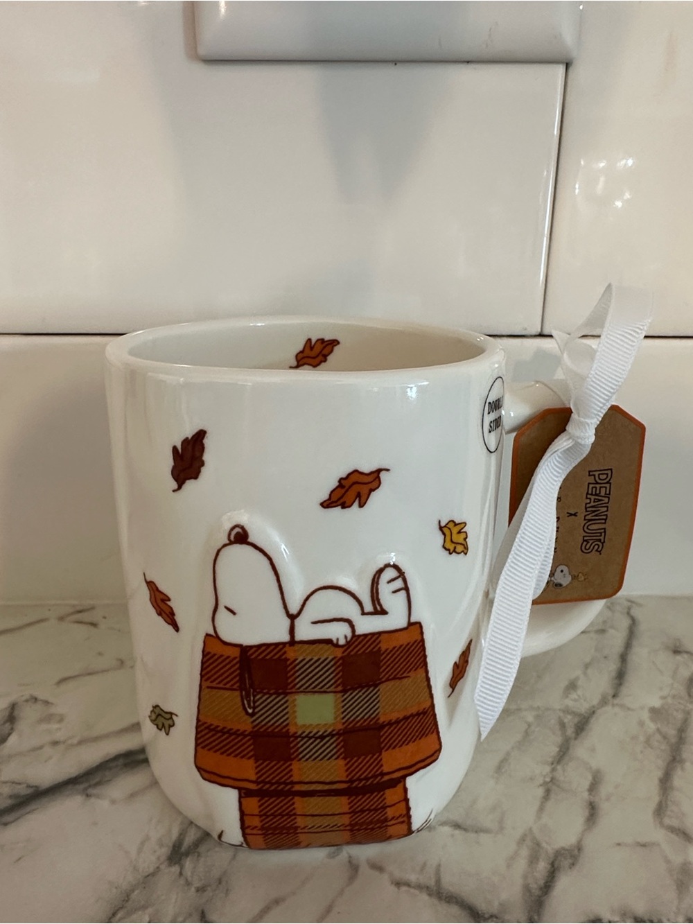 Peanuts Snoopy Fall Mug – “Fall Is in the Air” – Double-Sided